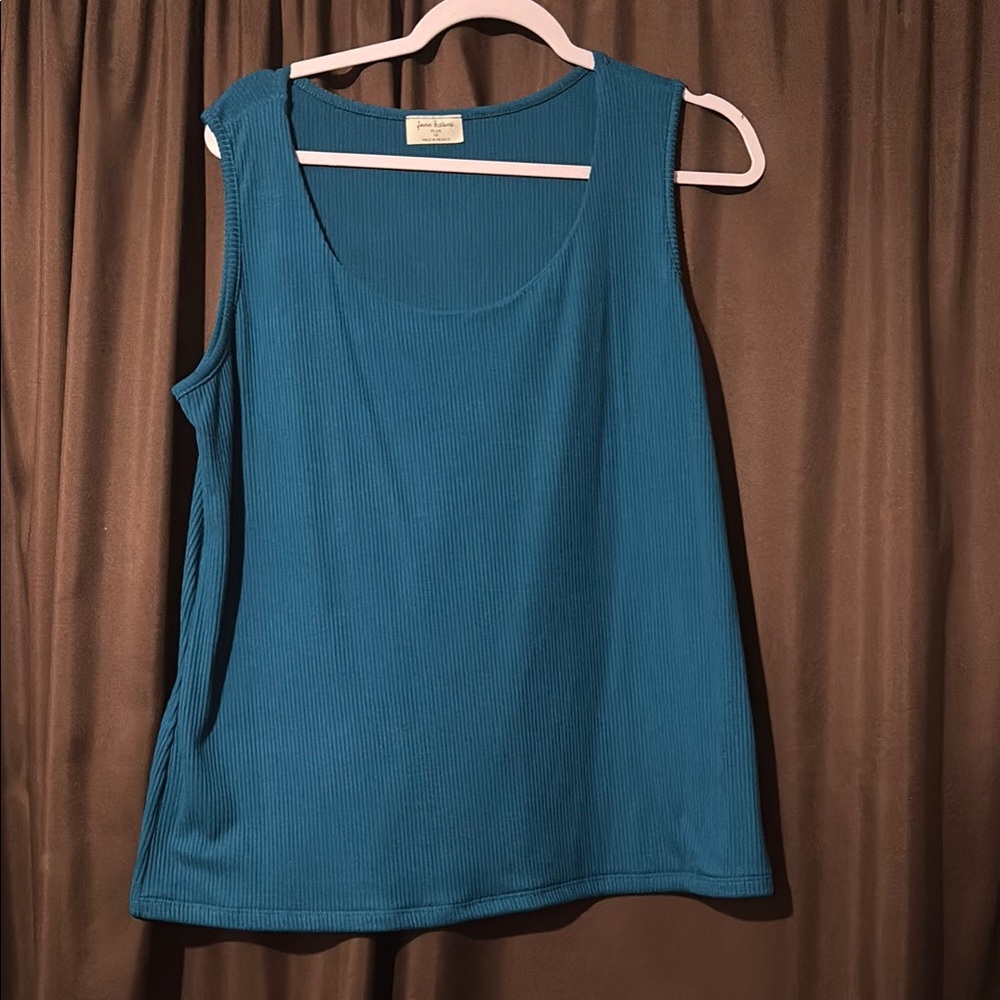 Free Kisses Teal Sleeveless Relaxed Tank Top